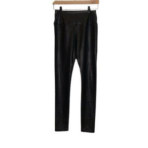7 For All Mankind Black Leather Pants | S
